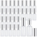 Roshtia 30 Pcs 1 oz/ 30 ml Silver Glass Spray Bottle Refillable Perfume Atomizer Clear Decorative Empty Bottles with Fine Mist Sprayer Pump for Face Body Travel