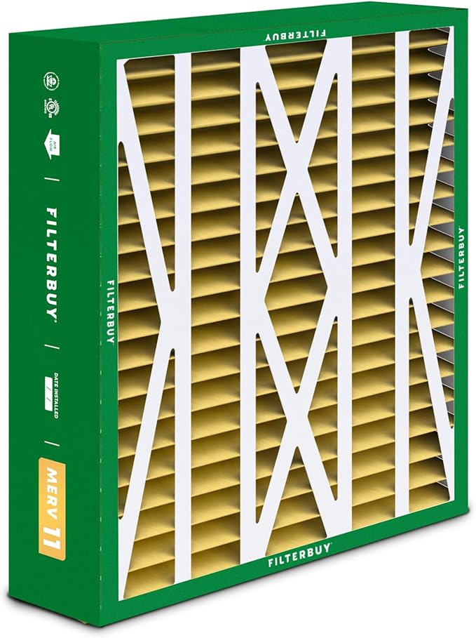 Filterbuy 20x23x5 Air Filter MERV 11 Superior Pet & Allergy Defense (2-Pack), Pleated HVAC AC Furnace Filters for Bryant, Carrier, BDP, Day & Night, and Payne (Actual Size: 19.81 x 22.56 x 4.25)
