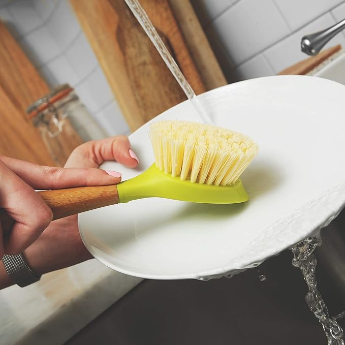 Full Circle Be Good Kitchen Dish Brush with Bamboo Handle, Single Brush, Green, FC10108
