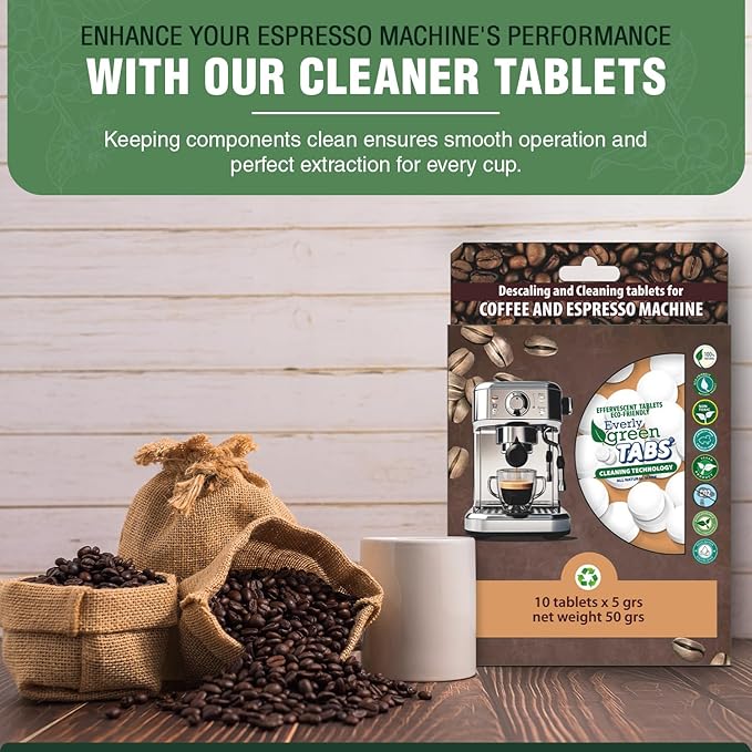 EVERLYGREEN Coffee Machine Cleaning Tablets – Universal Descaler for Keurig, Breville, Nespresso – Organic, Chlorine-Free – 10 Pack