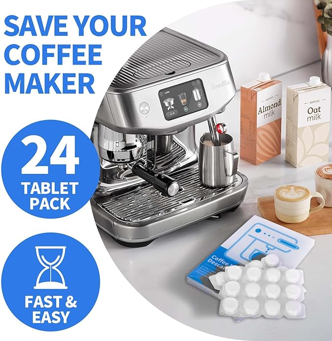 coldpa + Coffee Machine Cleaning Tablets, Machine Descaler Tablets, Deep Cleaning and Descaling for All Coffee Makers, Effortless Descaler & Cleaner Solution(24PCS)