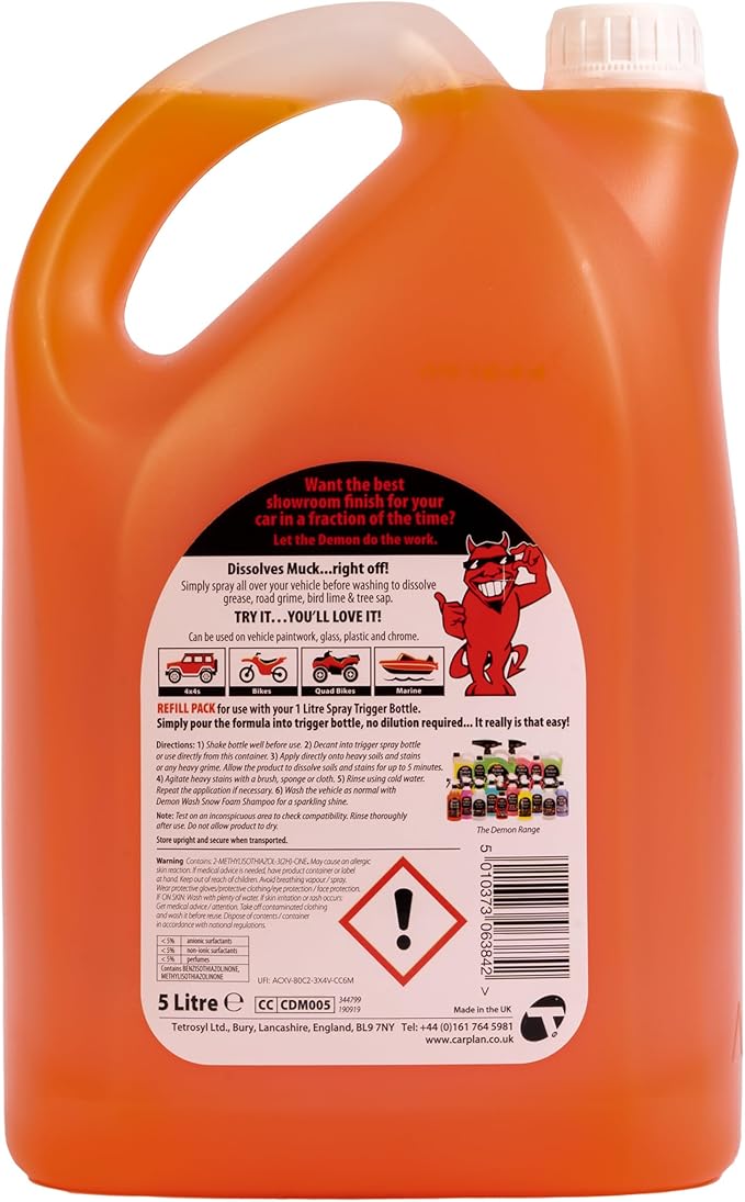 CarPlan Demon Machine 169 fl Oz (5L) Refill Pack - Rapid Dirt Shifter