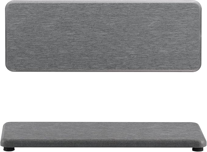 NiuYichee 2 Pcs Water Absorbing Stone Trays, Kitchen/Bathroom Sink Soap Dish, Diatomite Tray Used for Hand Soap & Cosmetic Bottles in The Modern Home, 3.15" W x 8.7" L, Gray