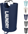 Maxsilan 125L X-Large Laundry Basket, Freestanding Tall Clothes Hamper, Collapsible Laundry Bag, Dark Blue