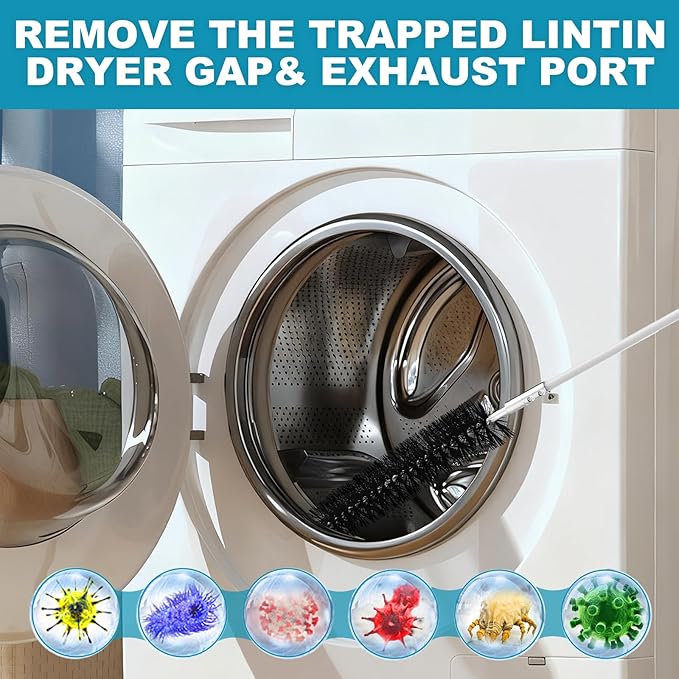 Sealegend 30 Feet Dryer Vent Cleaner Kit, Lint Remover, 2×Upgraded Flexible Quick-Snap Brush with Drill Attachment, Extends Up to 30 Feet for Easy Cleaning, Works with/Without a Power Drill