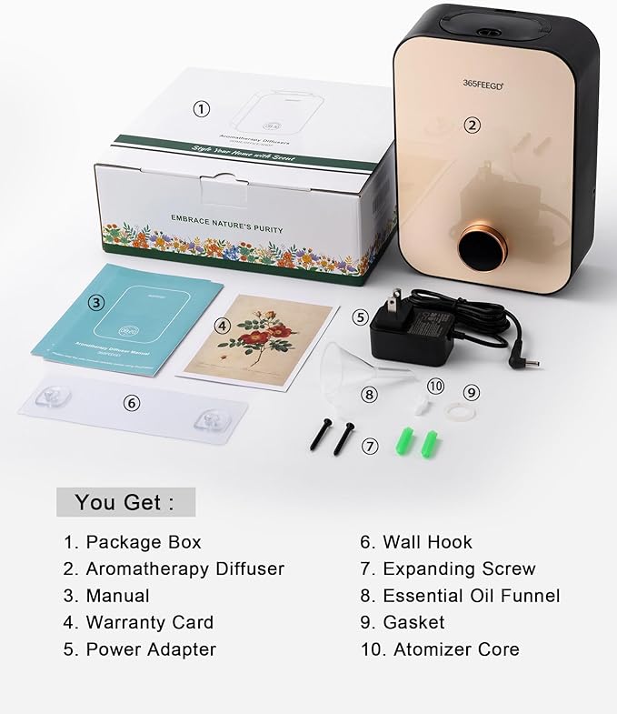 Home Diffuser|150ml Large Capacity Essential Oil Diffuser|Smart Bluetooth Controlled Pure Essential Oil Diffuser|24/7 Customizable Settings (Black Gold)