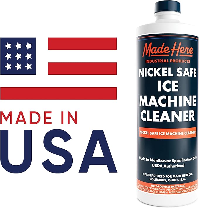Made Here Co. Ice Machine Cleaner - Nickel-Safe Descaler for Effective Cleaning - Ideal for Nickel Components - Ideal for Home or Commercial Use, 16 OZ, Pack of 1