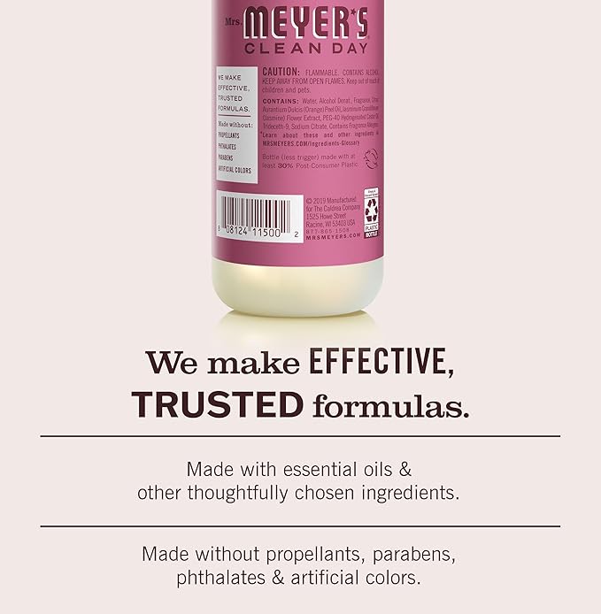 MRS. MEYER'S CLEAN DAY Room and Air Freshener Spray, Non-Aerosol Spray Bottle Infused with Essential Oils, Mum, 8 fl. oz