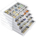 Acrylic Jewelry Box with 5 Drawers, Clear Earring Storage Organizer Display Case for Women Girls, Gray