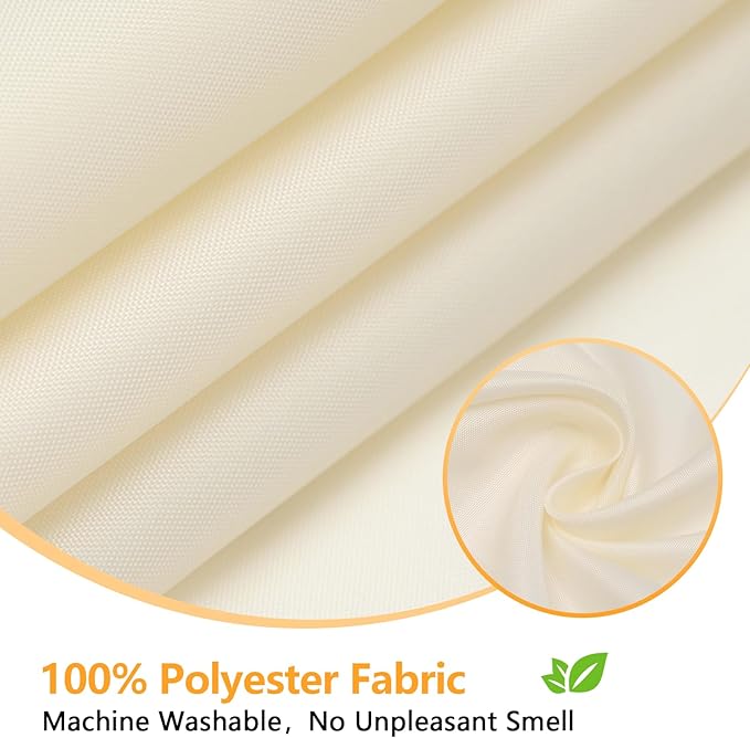 Waterproof Fabric Long Shower Curtain Liner with 3 Extra-Large Magnets, 72 x 78 inch Extra Long Cream Cloth Shower Liner Machine Washable, Hotel Quality Lightweight Shower Curtain for Bathroom