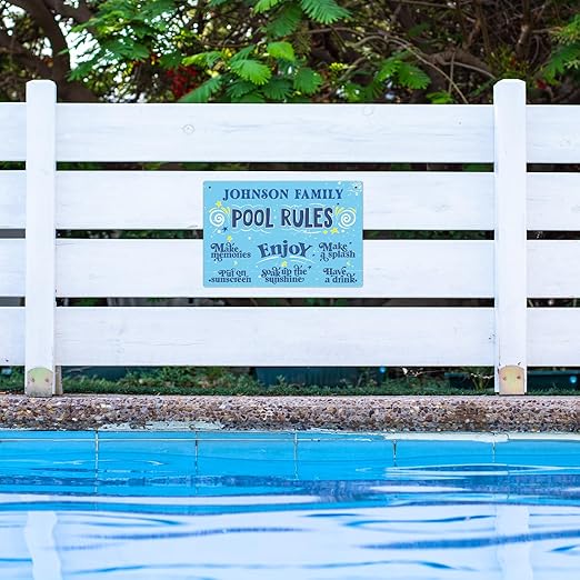 Custom Pool Sign, Fun Pool Rules for Pool Decor Sign, 12x18 Inches, Rust Free .063 Aluminum, Fade Resistant, Made in USA by Sigo Signs
