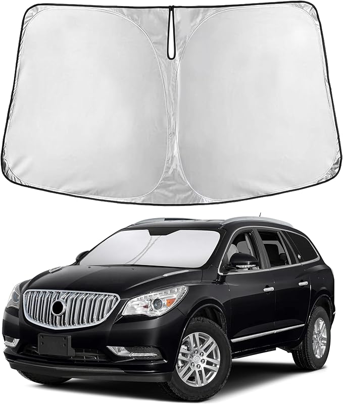 EcoNour Windshield Sun Shade Compatible for Buick Enclave 2010-2017 Front Window Sunshade Foldable Sun Visor UV & Heat Blocking Protection