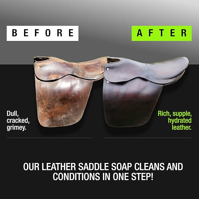 Griffin Leather Saddle Soap – 3.17 Oz –Deep Cleans & Softens Boots & Shoes – Premium Care Soap for Restoration, Conditioning & Shine – Gentle Leather Soap Cleaner for Long-Lasting Protection