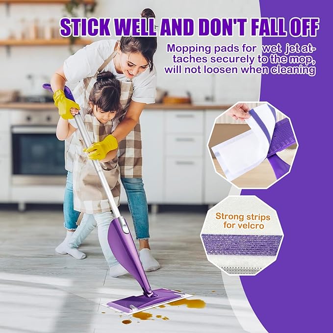 60 Pack Disposable Wetjet Pads Refills for Swiffer Wet Jet Mops, 4 Layers Thickened | Super Heavy-Duty Absorbent | Stickiness, Absorbent for Household Cleaning & Suit All Multi-Surface.