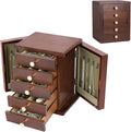 Kendal Wooden Jewelry Box for Women, Wooden Jewelry Organizer, 5-Layer Jewelry Organizer Box with Side Door, Jewelry Holder Organizer for Earrings, Necklaces, Rings