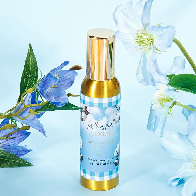 Room Spray, Whisper Linen, 4 fl oz, Air Freshener for Home, Long-Lasting Odor Eliminator for Bathroom and Office