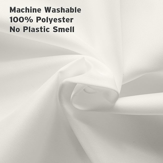 Titanker Fabric Shower Curtain Liner Washable, 70 x 72 Inches, Cream Shower Liner Fabric with 2 Magnets, Bathroom Polyester Shower Liner Waterproof Soft Lightweight, Cream