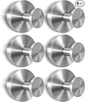 2026 Upgraded Drill-Free Suction Cup Hooks, Stainless Steel Suction Cup Hooks for Shower, Mirror, Wall, Bathroom, Glass, Hanging Towels - 6 Pack