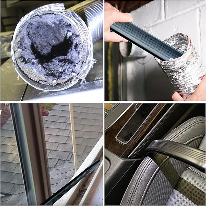 GHAMADE Vacuum Attachments & Brushes for Dyson V7 V8 V10 V11 V15 Gen5: Flexibible Crevice Tool, Horsehair Vacuum Attachment, Traceless Dust Brush (Home, Car Detailing & Corner Cleaning Set)