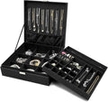 ProCase Velvet Jewelry Box Organizer for Women Father's Day, 2 Layer Jewelry Display Storage Holder Case for Necklace Earrings Bracelets Rings -Black