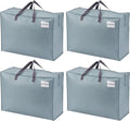 VENO 4 Pack Moving Bags, Christmas Storage Containers, Storage Totes, Zipper On Top, Sturdy, Storage Bags for Camping, Clothes, Bedding, Comforters, Pillows (27 Gallon Light Blue, 4 Pack)