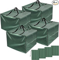 Patelai 4 Pcs 105 Gallon Cushion Cover Storage Bag 32 x 32 x 24'' Outdoor Waterproof Oxford Camping Moving Bag with Zipper Handles for Xmas Tree Ornament Patio Furniture Pillow Packing (Green)
