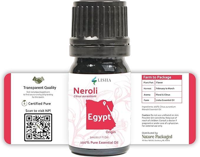 Neroli Essential Oil - Direct from Egyptian Nile Delta Farms - Steam Distilled - Aceite Azahar for Aromatherapy, Massage, Diffuser, DIY Candle and Soap Making - 2lbs