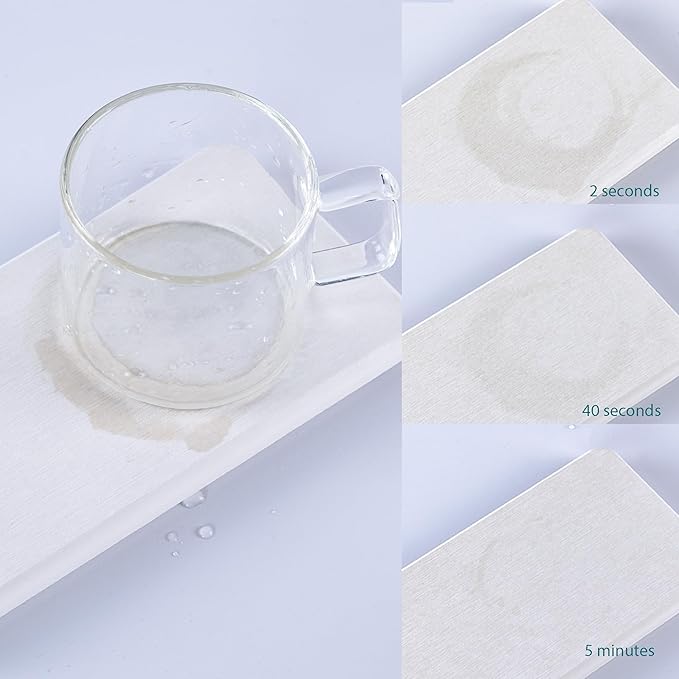 NiuYichee 2 Pcs Water Absorbing Stone Trays, Kitchen/Bathroom Sink Soap Dish, Diatomite Tray Used for Hand Soap & Cosmetic Bottles in The Modern Home, 3.15" W x 11.8" L, White