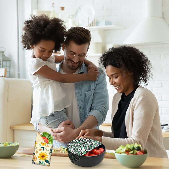 Beeswax Wrap, 9 Pack Eco-Friendly Beeswax Wraps for Food Storage, Organic, Sustainable, Beeswax Food Wraps, Zero Waste Reusable Food Wrap Beeswax Paper 1L, 3M, 5S Plants Pattern Sandwich Wrappers