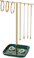 pickpiff Jewelry Holder Stand with Ceramic Base: 12" Tall Necklace Organizer Rack, Tree Design Display Storage for Necklaces, Bracelets, Rings