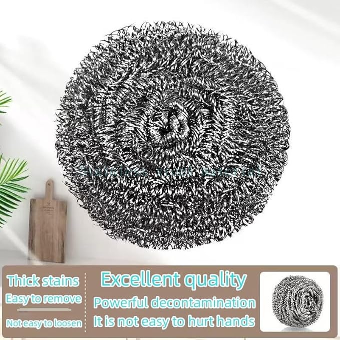 Aikcks 6-Piece Stainless Steel Sponge Scrubber - A Flexible Stainless Steel Velvet Scrubber for Cleaning Tableware, Kitchens, bathrooms, POTS, Pans, Grills and Sinks