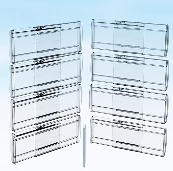 SPEREELER 8 Pack Adjustable Drawer Dividers for Clothes,6" High Expandable From 12-20" Clear Drawer Organizers, PC Plastic Separators for Dresser/Bedroom/Bathroom/Kitchen/Office Storage