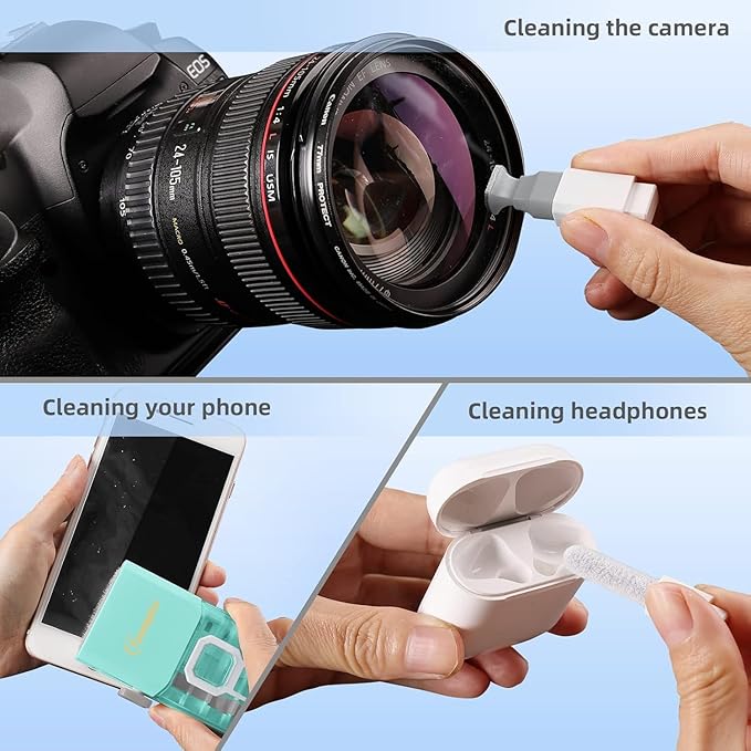 Tassmpitor Laptop Cleaning Kit, All in 1 Keyboard Cleaning kit for MacBook iPad iPhone, Compact Keyboard Cleaner with Brush and Spray for Tablet, Airpods, Earbud, Computer Screen, PC Monitor