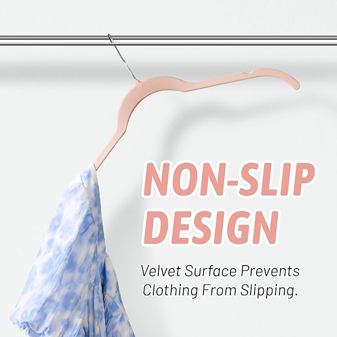 Sishynio Premium Velvet Shirt Hangers 30 Pack, Non-Slip 360° Swivel Hook Space-Saving Felt Hanger, Slim Flocked Hangers for Blouses, Strappy Dresses, Tank Tops(Pink)