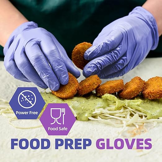 Basic Nitrile Exam Gloves, Medical Violet Blue Gloves Disposable Latex Free Powder-Free For Exam, Food Prep Cleaning, Medium Case Of 1000, M, NGPF1035