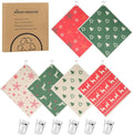 6 Pack Christmas Swedish Dishcloths for Kitchen, Snowflake Elk Xmas Tree Reusable Paper Towels with Adhesive Clips, Stocking Stuffers for Adults Absorbent Cellulose Sponge Cloths for Cleaning Kitchen