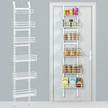 Purdaz Adjustable 6-Tier Over the Door Pantry Organizer, Spice Rack, Narrow Hanging Shelf for Kitchen Storage and Organization (White)