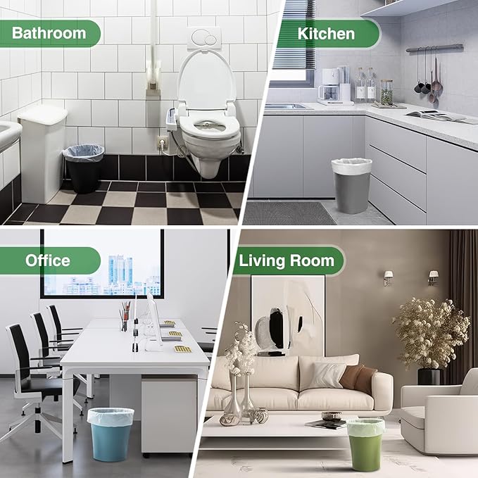 1.2 Gallon Small Bathroom Trash Bags, 90 Count Mini Garbage Bags, Unscented Wastebasket Bag, Clear Trash Can Liners