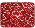 Red Pink Love Heart Dish Drying Mat for Kitchen Happy Valentine's Day Microfiber Drying Mats Absorbent Reversible Dish Pad Large Dish Draining Mat 18x24 inch
