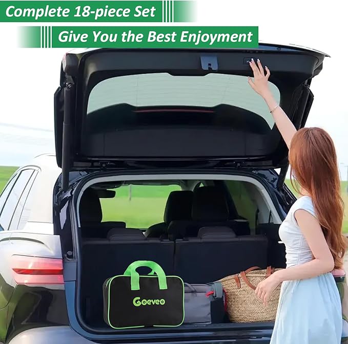 Goeveo 18PCS Car Detailing Brush Set, Car Interior Detailing Kit for Cleaning Interior, Exterior, Wheels, Dashboard, Upholstery Care, Professional Car Care Kit for Car Owners and Enthusiasts