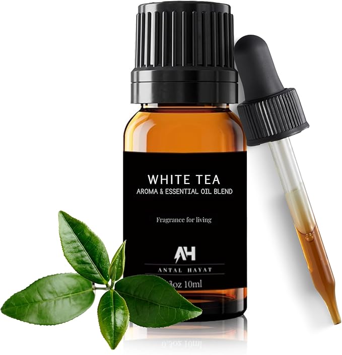 Hotel Diffuser Oil Inspired by The White Tea Hotel Scent - Home Luxury Scents - Premium Fragrance Oil for Ultrasonic and Waterless Diffusers and Crafting - 10 mL, 0.34 fl oz Glass Dropper Bottle