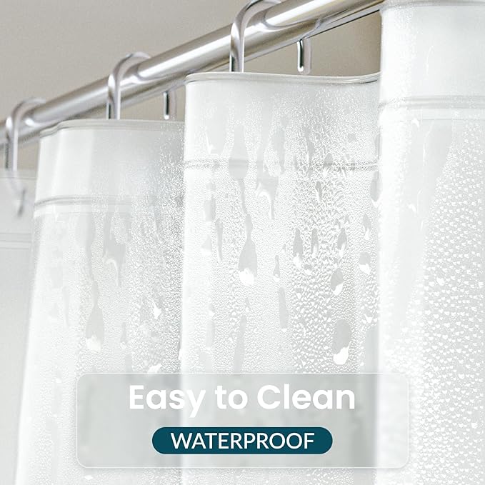 Titanker Extra Long Shower Curtain Liner 72 x 84 Plastic Frosted Shower Liner Waterproof Shower Curtain Liner PEVA Shower Curtains for Bathroom with Magnets and Rustproof Metal Grommets