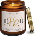 Christmas Candles Scented – ‘Ho Ho Ho’ Soy Christmas Candle, with Santa's Cookies Scent - Infused with Essential Oils I Holiday Candles I 9oz, 50Hr, Made in USA
