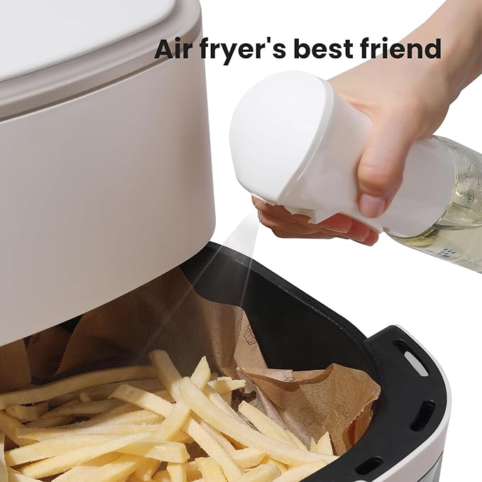 Mistifi Premium Oil Sprayer – Dark Glass Bottle for Cooking, Air Fryer & Salad – Fine Mist, Easy Press – Abyss/Olive Brown