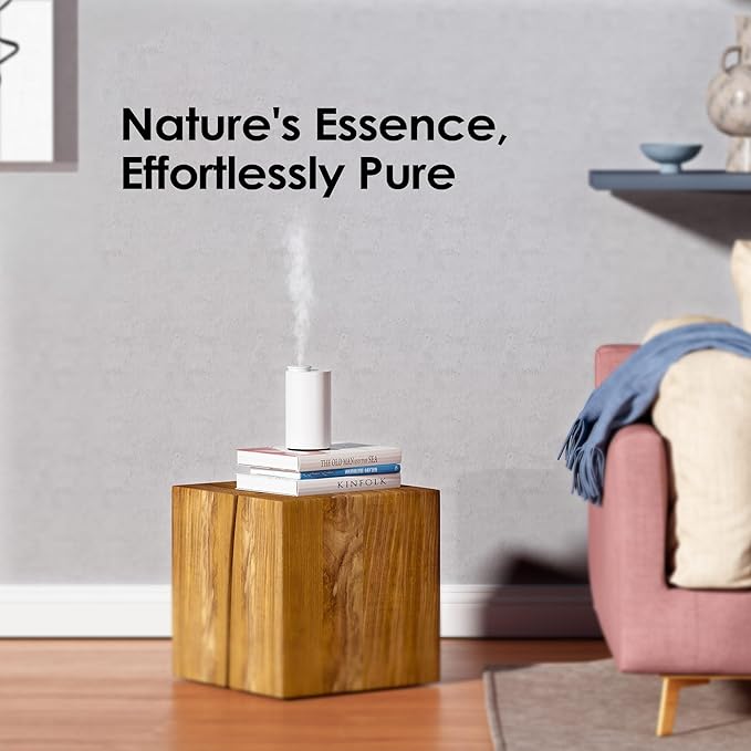 Airversa Waterless Essential Oil Diffuser Starter Kit with 30mL Hotel Fragrance Oil Inspired by Blagio, Battery Operated Car Diffuser, Portable Aroma Nebulizer for Home Car Office, AN6Kit-4, White