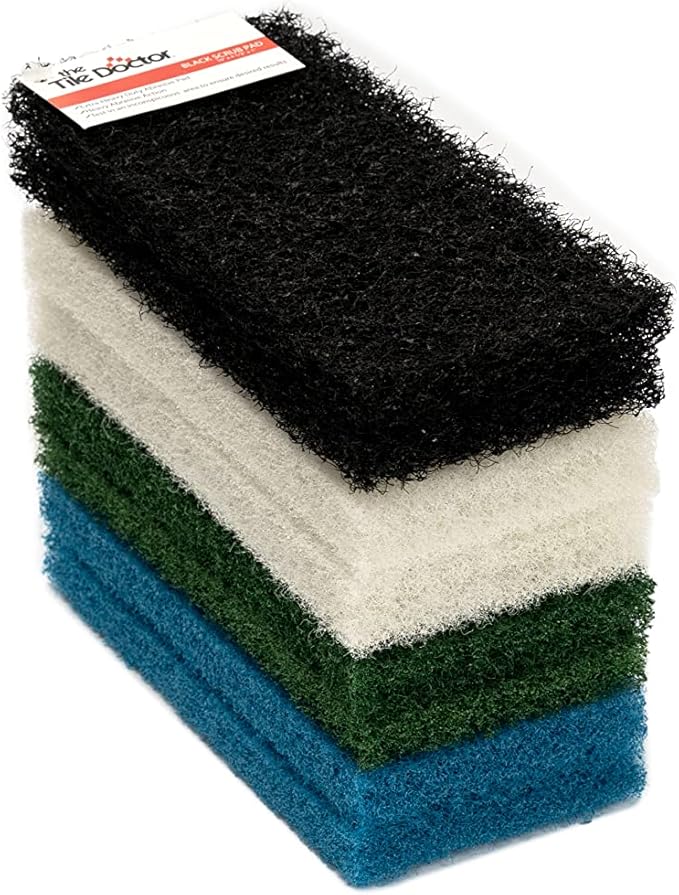 The Tile Doctor Multipurpose Scrub Pad Set - Ideal for Bathroom, Kitchen & Floor Cleaning - Non-Scratch Dish Sponge & Shower Scrubber - Perfect for Tile, Tub & Scotch Brite Pads - Multicolor