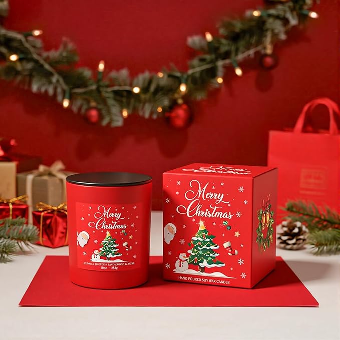 NORVENCE Christmas Candles, 10oz Scented Candles Gifts for Women, Merry Christmas Gifts for Women and Men