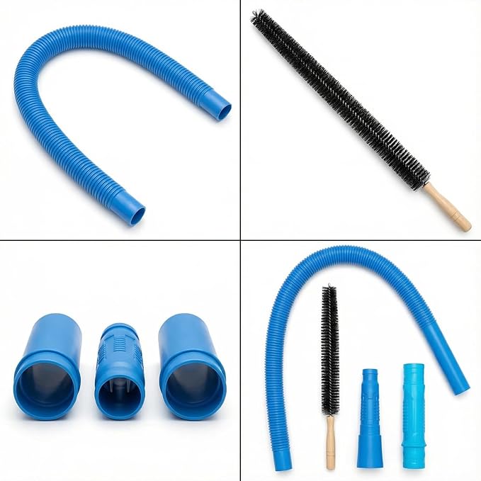 Universal Dryer Vacuum Attachment,Dryer Vent Cleaner Kit with Long Flexible Hose & Brush, Fits All Vacuums for Deep Cleaning Lint, Debris from Dryer Vent, Refrigerator Coils & Tight Spaces.