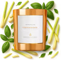 Benevolence LA Lemongrass & Basil Wood Wick Candles | Soy Christmas Scented Candles for Home | Holiday Candle Gifts for Women and Men | Home Fragrance | Aromatherapy | Shelf Decor | 8oz, 45 Hour Burn