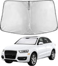 EcoNour Windshield Sunshade for Audi Q3 2013–2018 | Custom Fit Front Window Sun Shade | Blocks Harmful UV Rays & Reduces Heat | Foldable Sun Visor with Storage Pouch